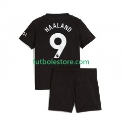 Segunda Equipación del Manchester City Erling Haaland 9 2025-2026 Manga Corta para Niño (Camiseta y pantalón)
