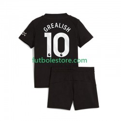 Segunda Equipación del Manchester City Jack Grealish 10 2025-2026 Manga Corta para Niño (Camiseta y pantalón)