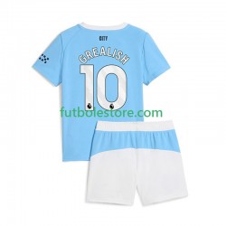 Primera Equipación del Manchester City Jack Grealish 10 2025-2026 Manga Corta para Niño (Camiseta y pantalón)
