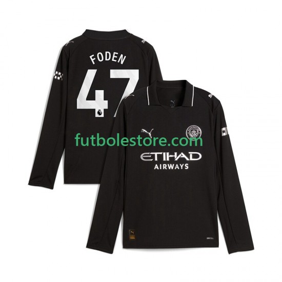 Segunda Equipación del Manchester City Phil Foden 47 2025-2026 ML para Hombre Segunda Equipación del Manchester City Phil Foden 47 2025-2026 ML para Hombre