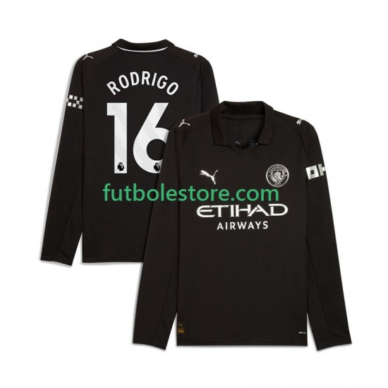 Segunda Equipación del Manchester City Rodrigo Hernandez 16 2025-2026 ML para Hombre Segunda Equipación del Manchester City Rodrigo Hernandez 16 2025-2026 ML para Hombre