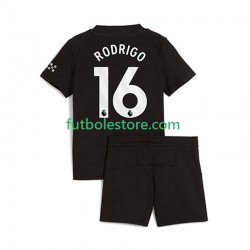 Segunda Equipación del Manchester City Rodrigo Hernandez 16 2025-2026 Manga Corta para Niño (Camiseta y pantalón)