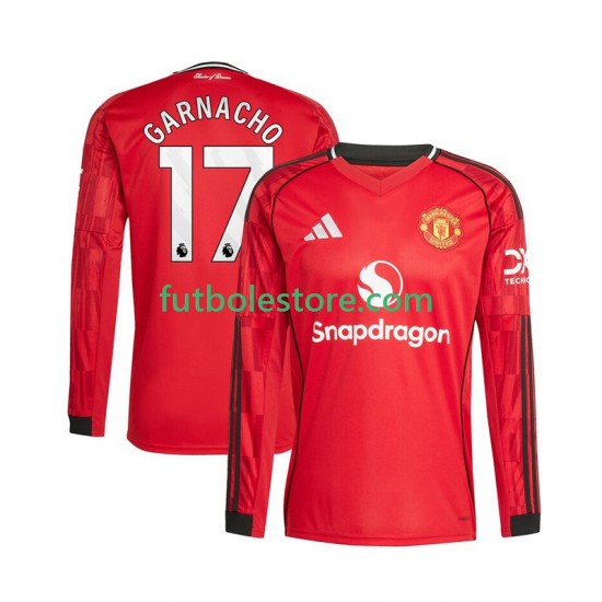 Primera Equipación del Manchester United Alejandro Garnacho 17 2025-2026 ML para Hombre Primera Equipación del Manchester United Alejandro Garnacho 17 2025-2026 ML para Hombre