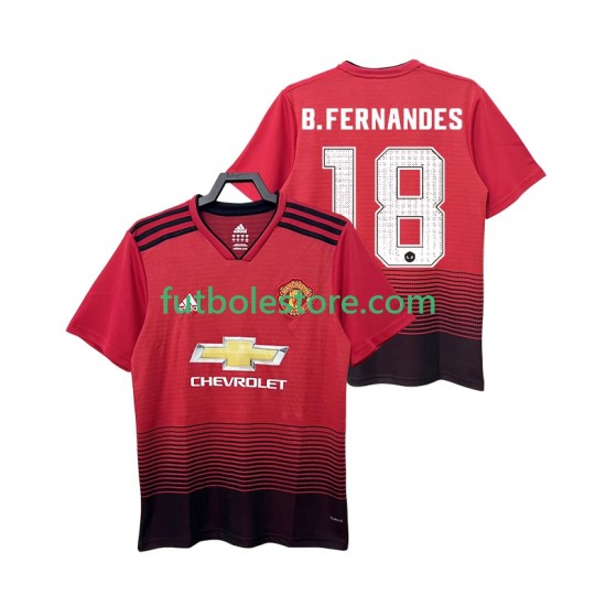 Primera Equipación del Manchester United B.FERNANDES 18 Retro 2018 2019 Manga Corta para Hombre Primera Equipación del Manchester United B.FERNANDES 18 Retro 2018 2019 Manga Corta para Hombre