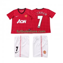 Primera Equipación del Manchester United BECKHAM 7 Retro 2012 2013 Manga Corta para Niño (Camiseta y pantalón)