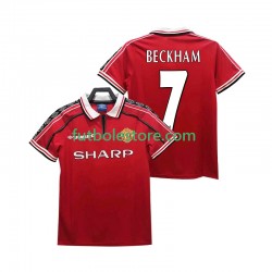 Primera Equipación del Manchester United BECKHAM 7 Retro 1998 1999 Manga Corta para Hombre