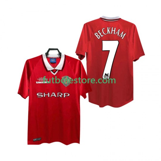 Primera Equipación del Manchester United BECKHAM 7 Retro 1999 2000 Manga Corta para Hombre Primera Equipación del Manchester United BECKHAM 7 Retro 1999 2000 Manga Corta para Hombre
