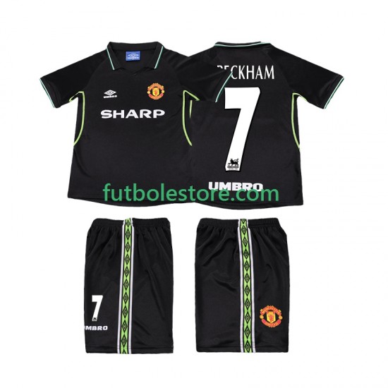 Tercera Equipación del Manchester United Beckham 7 Retro 1998 1999 Manga Corta para Niño (Camiseta y pantalón) Tercera Equipación del Manchester United Beckham 7 Retro 1998 1999 Manga Corta para Niño (Camiseta y pantalón)