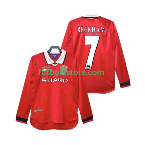 Primera Equipación del Manchester United Beckham 7 Retro 1999 2000 ML para Hombre Primera Equipación del Manchester United Beckham 7 Retro 1999 2000 ML para Hombre