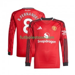 Primera Equipación del Manchester United Bruno Fernandes 8 2025-2026 ML para Hombre