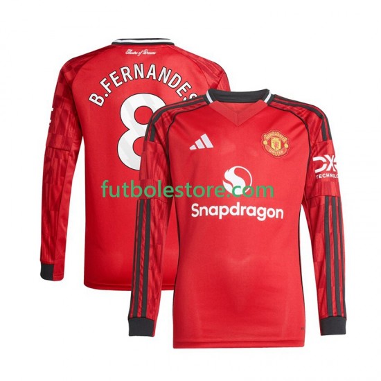 Primera Equipación del Manchester United Bruno Fernandes 8 2025-2026 ML para Hombre Primera Equipación del Manchester United Bruno Fernandes 8 2025-2026 ML para Hombre