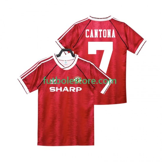 Primera Equipación del Manchester United CANTONA 7 Retro 1990 1992 Manga Corta para Hombre Primera Equipación del Manchester United CANTONA 7 Retro 1990 1992 Manga Corta para Hombre