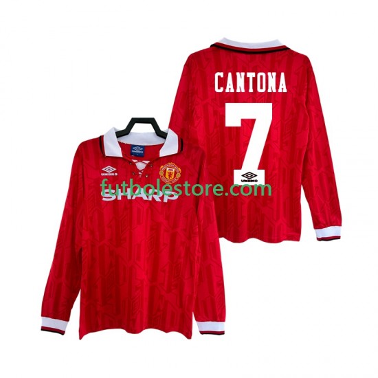 Primera Equipación del Manchester United CANTONA 7 Retro 1992 1994 ML para Hombre Primera Equipación del Manchester United CANTONA 7 Retro 1992 1994 ML para Hombre