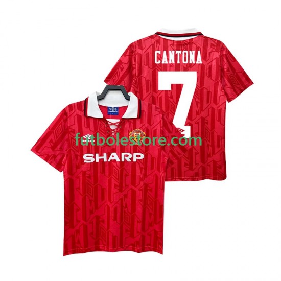 Primera Equipación del Manchester United CANTONA 7 Retro 1992 1994 Manga Corta para Hombre Primera Equipación del Manchester United CANTONA 7 Retro 1992 1994 Manga Corta para Hombre