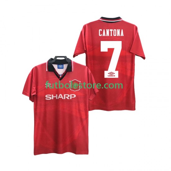 Primera Equipación del Manchester United CANTONA 7 Retro 1994 1996 Manga Corta para Hombre Primera Equipación del Manchester United CANTONA 7 Retro 1994 1996 Manga Corta para Hombre