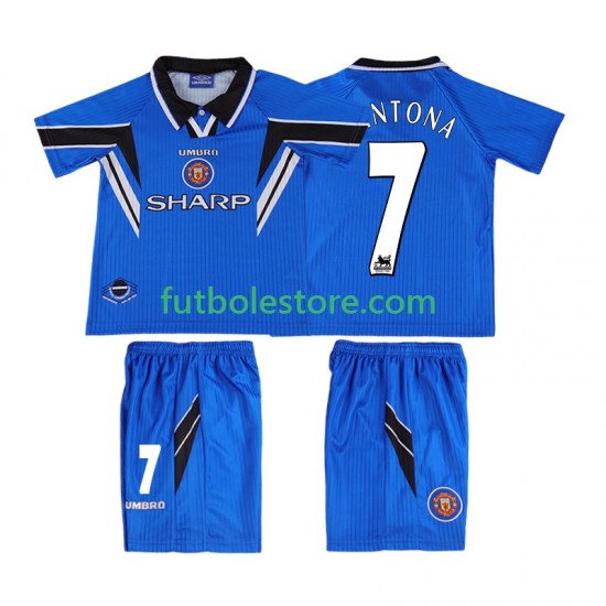 Tercera Equipación del Manchester United CONTONA 7 Retro 1996 1998 Manga Corta para Niño (Camiseta y pantalón) Tercera Equipación del Manchester United CONTONA 7 Retro 1996 1998 Manga Corta para Niño (Camiseta y pantalón)