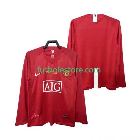 Primera Equipación del Manchester United Champions League Retro 2007 2008 ML para Hombre Primera Equipación del Manchester United Champions League Retro 2007 2008 ML para Hombre