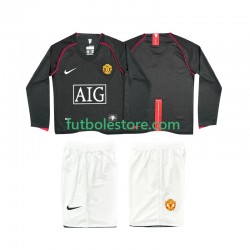Segunda Equipación del Manchester United Retro 2007 2008 ML para Niño (Camiseta y pantalón)