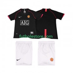 Segunda Equipación del Manchester United Retro 2007 2008 Manga Corta para Niño (Camiseta y pantalón)