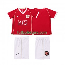 Primera Equipación del Manchester United Retro 2006 2007 Manga Corta para Niño (Camiseta y pantalón)