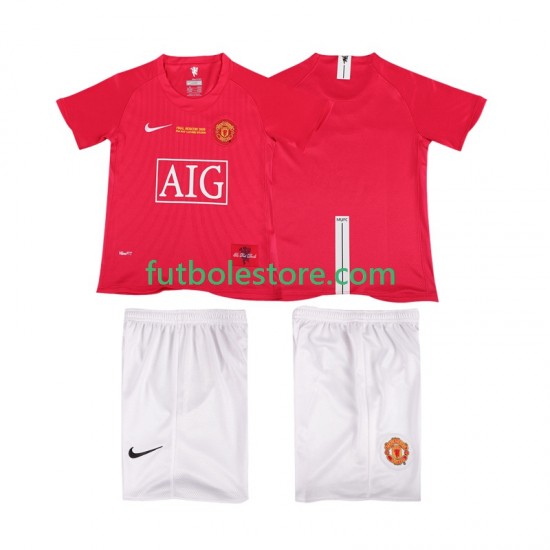 Primera Equipación del Manchester United Retro Champions League 2007 2008 Manga Corta para Niño (Camiseta y pantalón) Primera Equipación del Manchester United Retro Champions League 2007 2008 Manga Corta para Niño (Camiseta y pantalón)