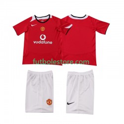 Primera Equipación del Manchester United Retro 2005 2006 Manga Corta para Niño (Camiseta y pantalón)