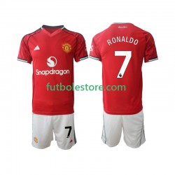 Primera Equipación del Manchester United Cristiano Ronaldo 7 2025-2026 Manga Corta para Niño (Camiseta y pantalón)