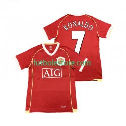 Primera Equipación del Manchester United Cristiano Ronaldo 7 Retro 2006 2007 Manga Corta para Hombre