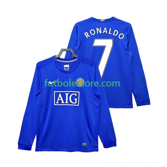 Tercera Equipación del Manchester United Cristiano Ronaldo 7 Retro 2008 2009 ML para Hombre Tercera Equipación del Manchester United Cristiano Ronaldo 7 Retro 2008 2009 ML para Hombre