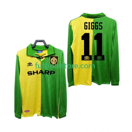 Segunda Equipación del Manchester United GIGGS 11 Retro 1992 1994 ML para Hombre Segunda Equipación del Manchester United GIGGS 11 Retro 1992 1994 ML para Hombre