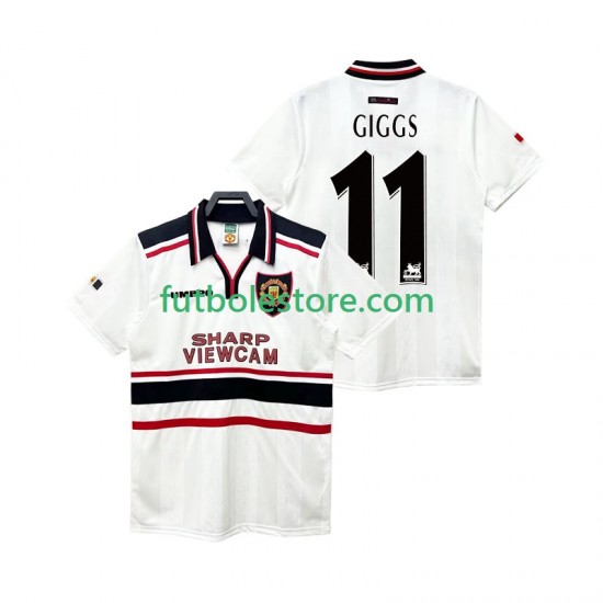 Segunda Equipación del Manchester United GIGGS 11 Retro 1998 1999 Manga Corta para Hombre