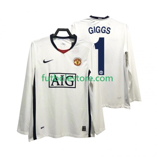 Segunda Equipación del Manchester United GIGGS 11 Retro Premier League 2008 2009 ML para Hombre Segunda Equipación del Manchester United GIGGS 11 Retro Premier League 2008 2009 ML para Hombre