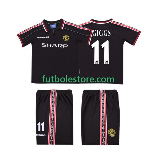 Segunda Equipación del Manchester United GIGGS 11 Retro 1998 1999 Manga Corta para Niño (Camiseta y pantalón) Segunda Equipación del Manchester United GIGGS 11 Retro 1998 1999 Manga Corta para Niño (Camiseta y pantalón)