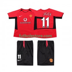 Primera Equipación del Manchester United GIGGS 11 Retro 2002 2004 Manga Corta para Niño (Camiseta y pantalón)