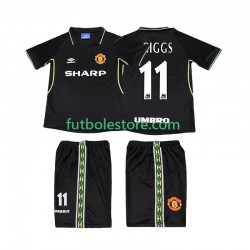 Tercera Equipación del Manchester United GIGGS 11 Retro 1998 1999 Manga Corta para Niño (Camiseta y pantalón)