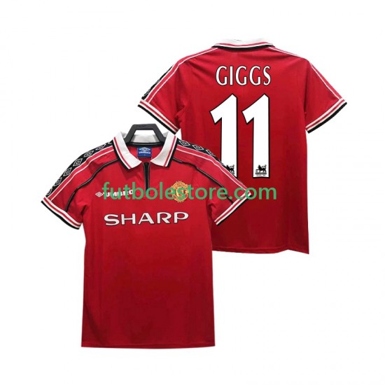 Primera Equipación del Manchester United GIGGS 11 Retro 1998 1999 Manga Corta para Hombre Primera Equipación del Manchester United GIGGS 11 Retro 1998 1999 Manga Corta para Hombre