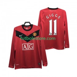 Primera Equipación del Manchester United GIGGS 11 Retro 2009 2010 ML para Hombre