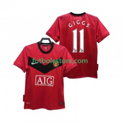 Primera Equipación del Manchester United GIGGS 11 Retro 2009 2010 Manga Corta para Hombre