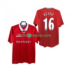 Primera Equipación del Manchester United Keane 16 Retro 1999 2000 Manga Corta para Hombre