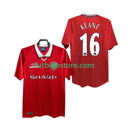 Primera Equipación del Manchester United Keane 16 Retro 1999 2000 Manga Corta para Hombre Primera Equipación del Manchester United Keane 16 Retro 1999 2000 Manga Corta para Hombre