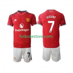 Primera Equipación del Manchester United Mason Mount 7 2025-2026 Manga Corta para Niño (Camiseta y pantalón)