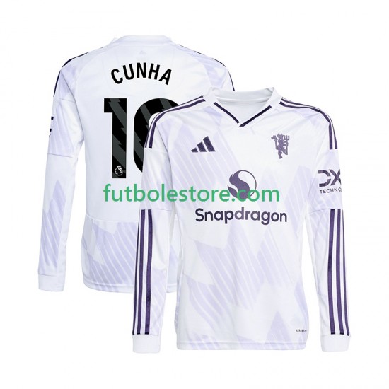 Segunda Equipación del Manchester United Matheus Cunha 10 2025-2026 ML para Hombre Segunda Equipación del Manchester United Matheus Cunha 10 2025-2026 ML para Hombre
