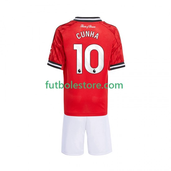 Primera Equipación del Manchester United Matheus Cunha 10 2025-2026 Manga Corta para Niño (Camiseta y pantalón) Primera Equipación del Manchester United Matheus Cunha 10 2025-2026 Manga Corta para Niño (Camiseta y pantalón)