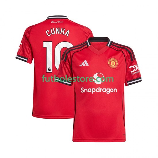 Primera Equipación del Manchester United Matheus Cunha 10 2025-2026 Manga Corta para Hombre Primera Equipación del Manchester United Matheus Cunha 10 2025-2026 Manga Corta para Hombre