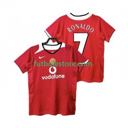 Primera Equipación del Manchester United RONALDO 7 Retro 2005 2006 Manga Corta para Hombre