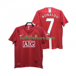 Primera Equipación del Manchester United RONALDO 7 Retro 2007 2008 Manga Corta para Hombre