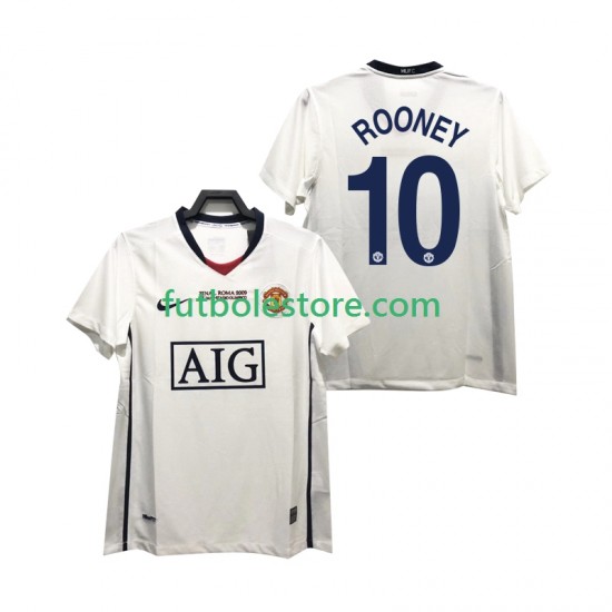 Segunda Equipación del Manchester United ROONEY 10 Retro Champions League 2008 2009 Manga Corta para Hombre Segunda Equipación del Manchester United ROONEY 10 Retro Champions League 2008 2009 Manga Corta para Hombre