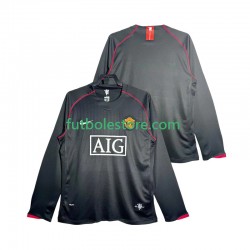 Segunda Equipación del Manchester United Retro 2007 2008 ML para Hombre