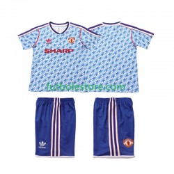 Segunda Equipación del Manchester United Retro 1990 1992 Manga Corta para Niño (Camiseta y pantalón)