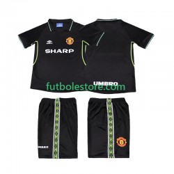 Tercera Equipación del Manchester United Retro 1998 1999 Manga Corta para Niño (Camiseta y pantalón)